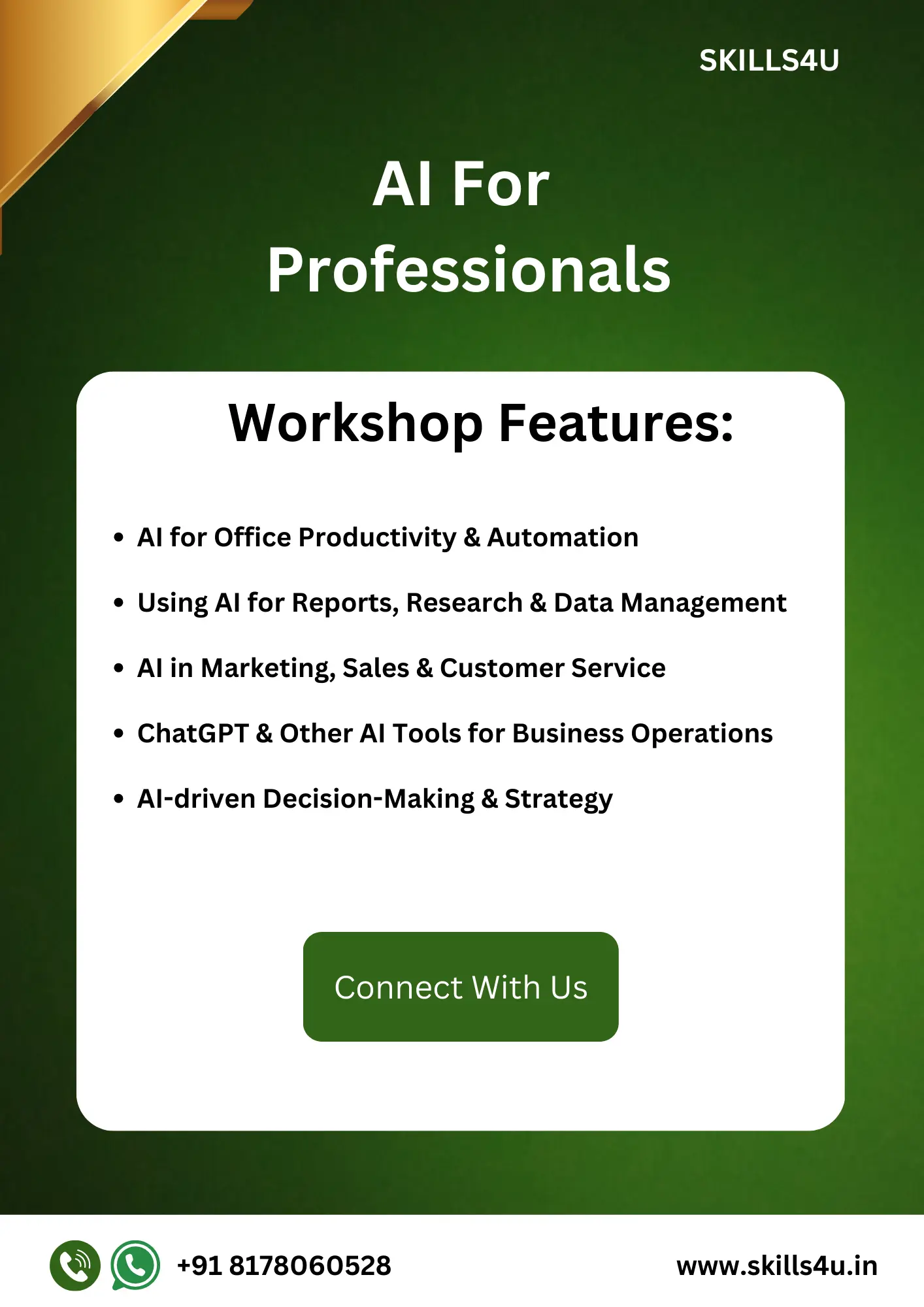 AI Professional Workshop Poster