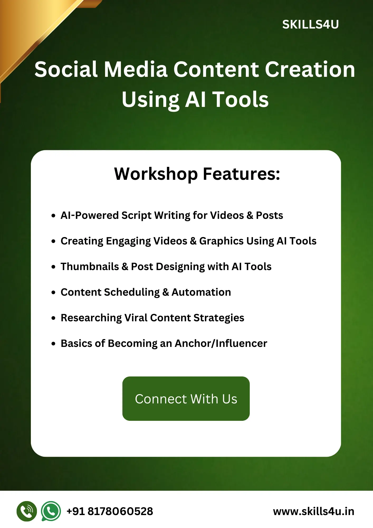 Social Media Content Creation Using AI Tools Poster